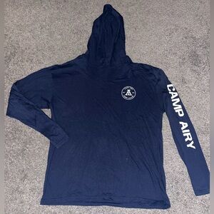 Camp Airy Navy Blue Lightweight Hoodie - Size Youth XL
